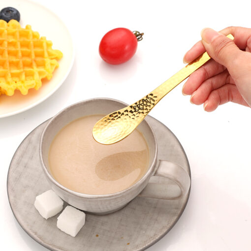 Japanese Hammer Pattern Stainless Steel Flatware, Dessert/ Coffee/ Cake/ Fruit Cutlery Set